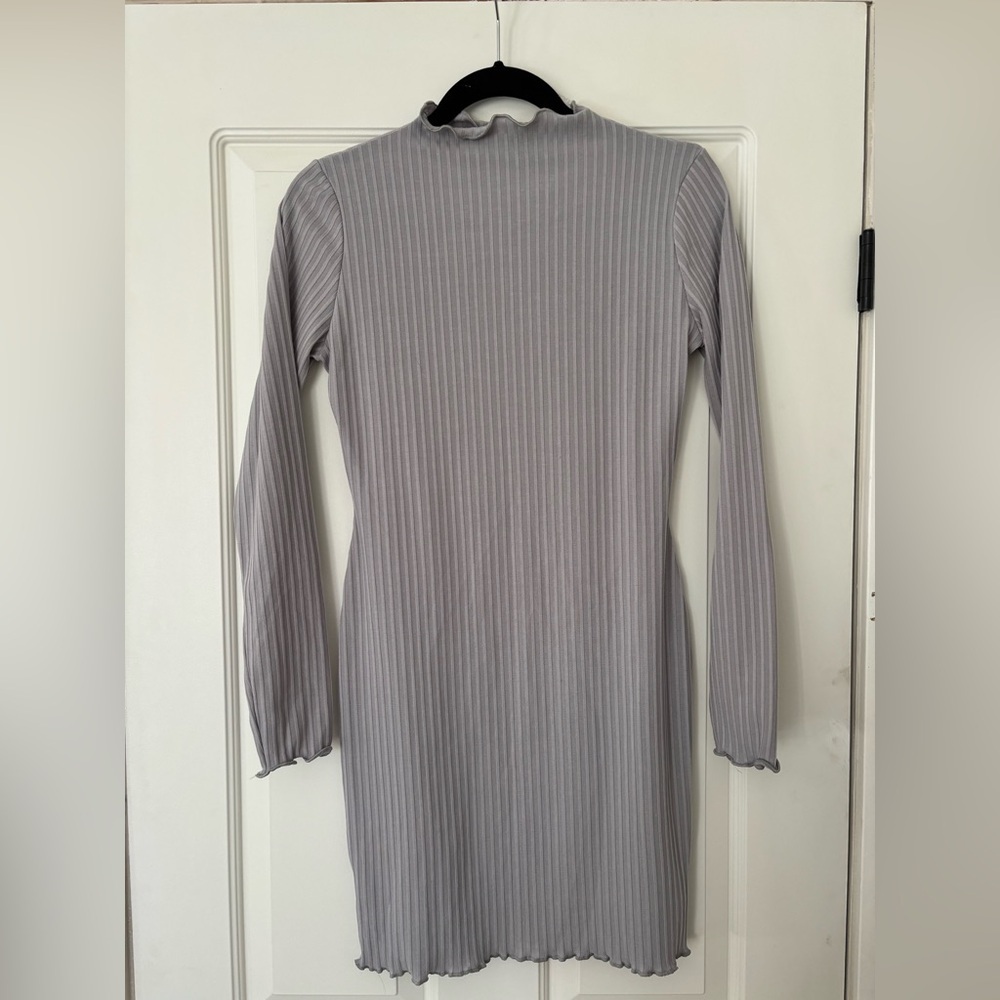 RIB HIGH NECK MIDI DRESS